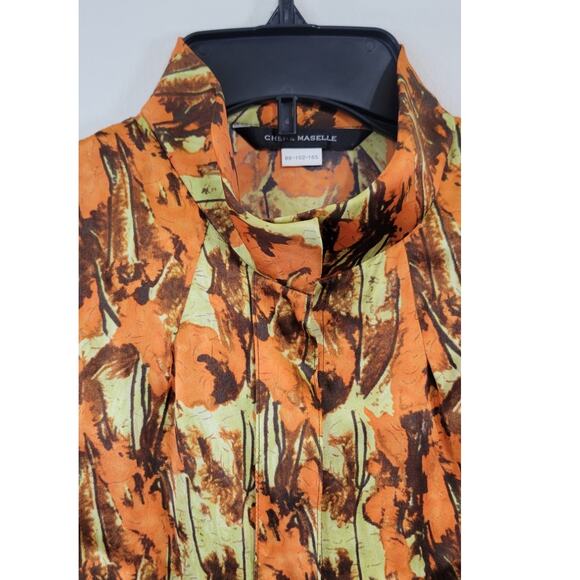 Chere Maselle Shirt Womens 88-102-165 Long Sleeve 100% Silk Corpcore Boho Chic - Picture 3 of 8